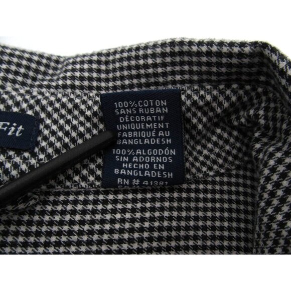 Vintage Chaps Ralph Lauren Button Up Shirt Mens XL Houndstooth Check Custom Fit - Picture 8 of 13